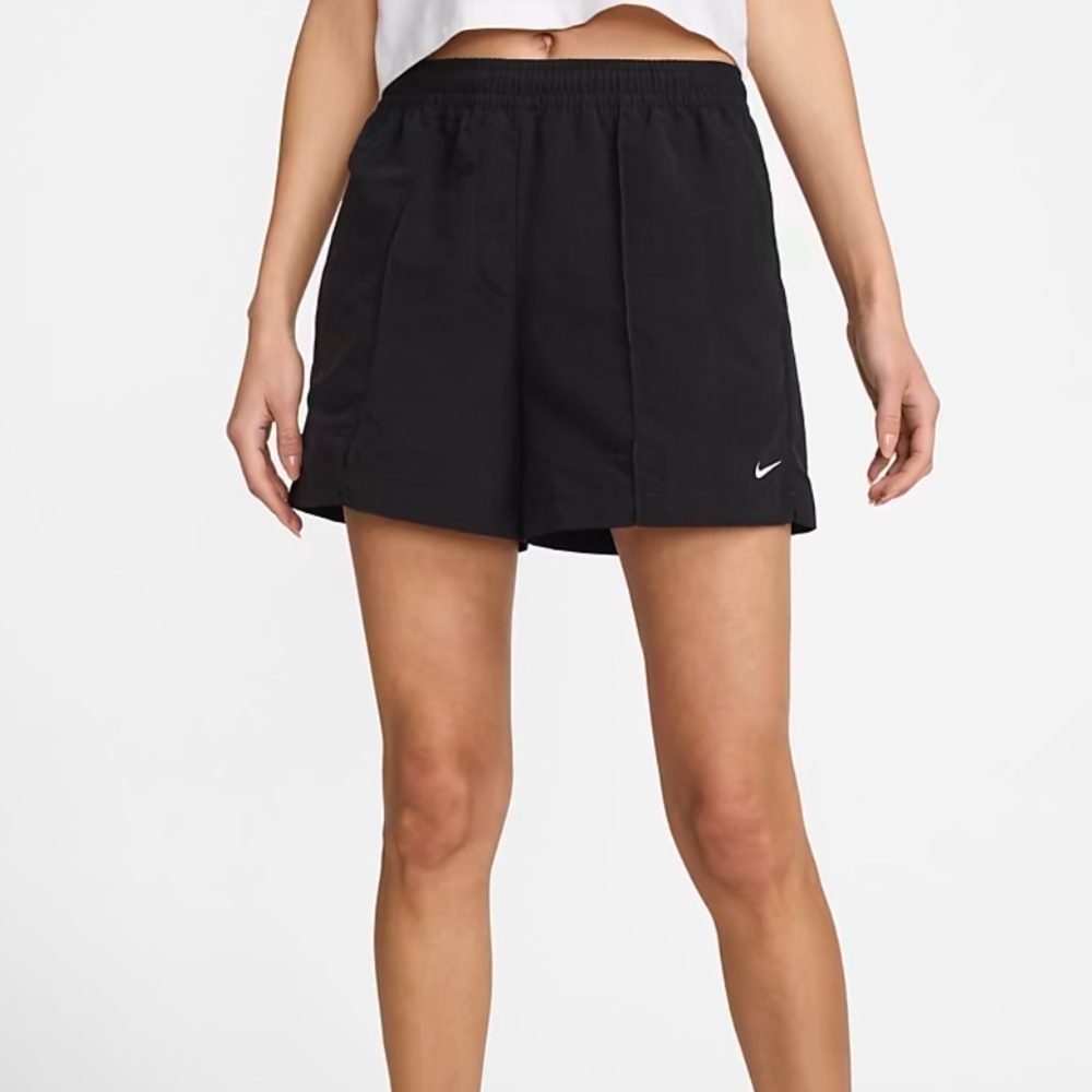 Nike Black Woven Cotton Blend Everywhere Drawstring Shorts